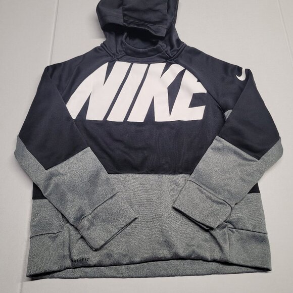 Nike DRI-FIT Boy’s Hoodie size Large color white gray black - Picture 1 of 5